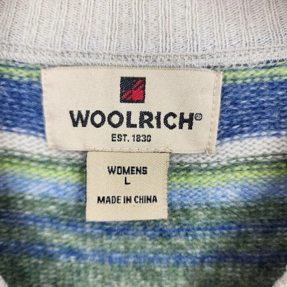 Woolrich Women's Striped‎ Crew Neck 100% Lambs Wool Long Sleeve Sweater Size L - Picture 6 of 11